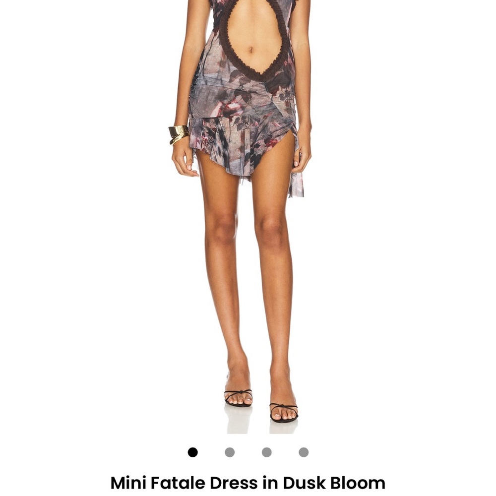 Jaded London Gray and Pink Asymmetrical Bodycon Mini Dress